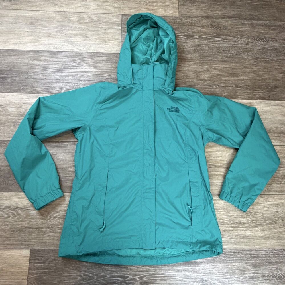 The North Face Jacket Womens Medium Green DryVent Waterproof Hooded Rain Shell